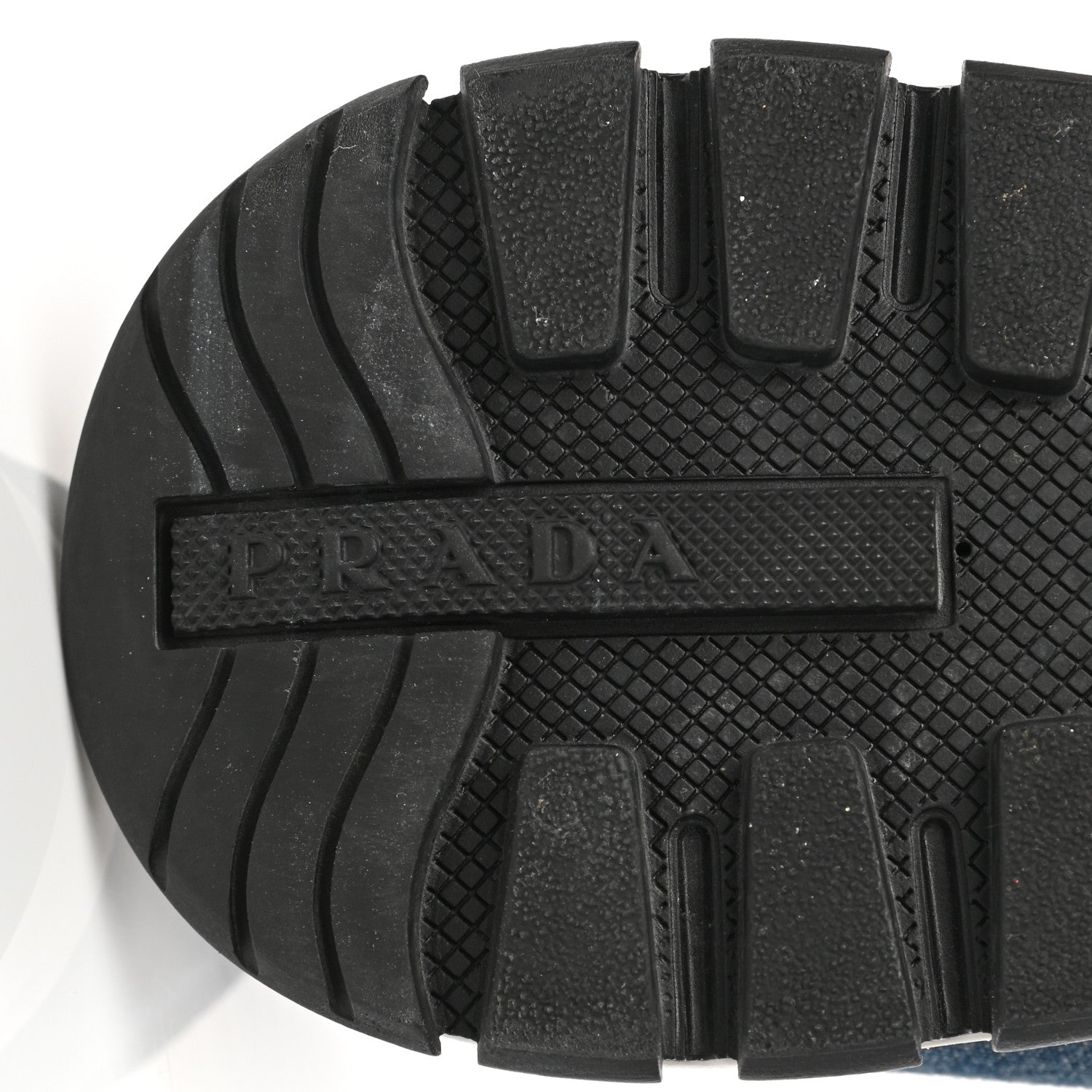 Prada Denim Rubber Triangle Logo Womens 45mm Sneakers 39 Bleu 6 of 9