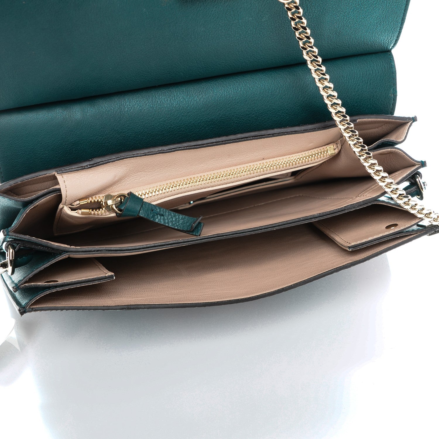 Chloe Python Medium Faye Shoulder Bag Teal 5 of 6