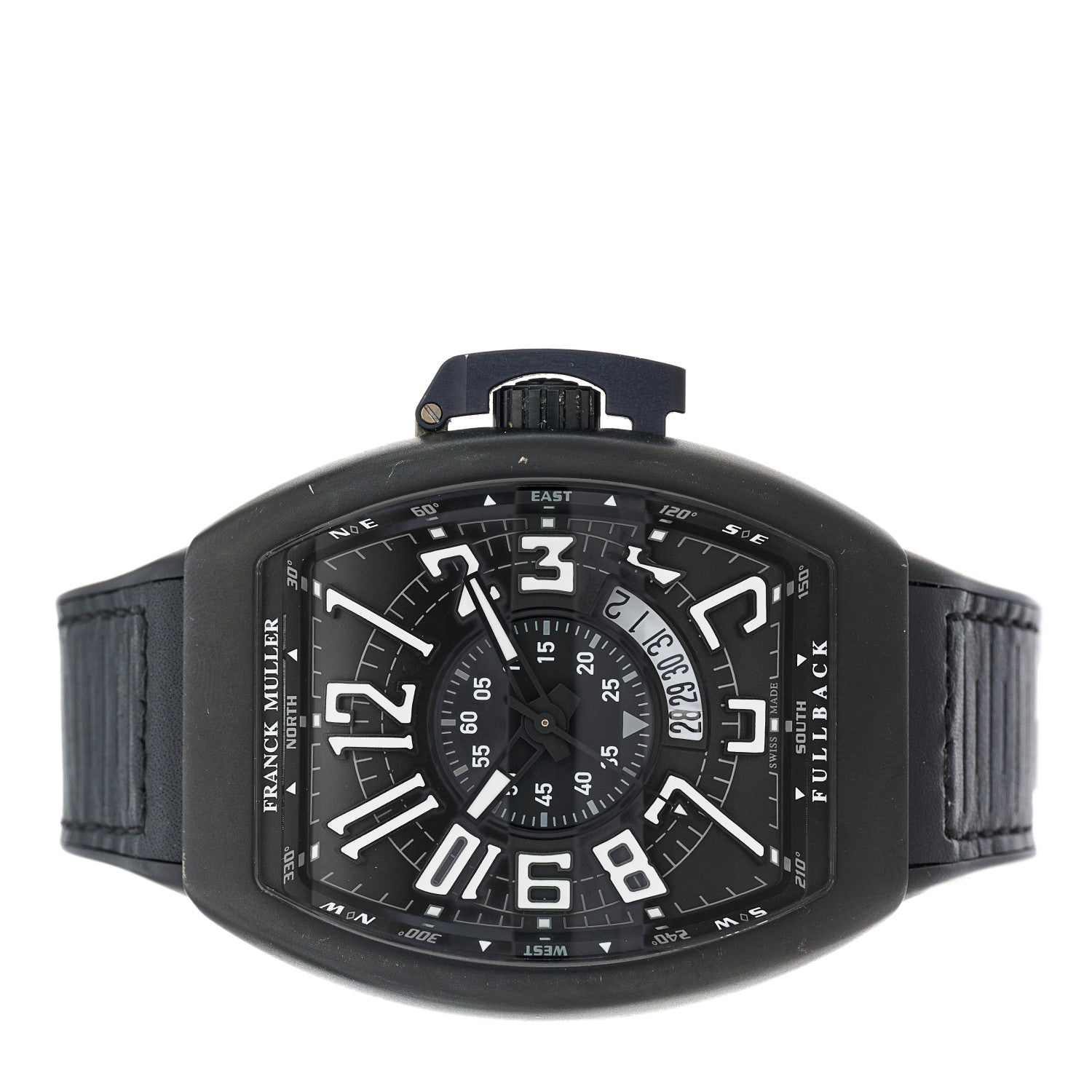 Franck Muller PVD Titanium Calfskin 45mm Vanguard Fullback Automatic Watch Black V45SCDTLCK 2 of 5