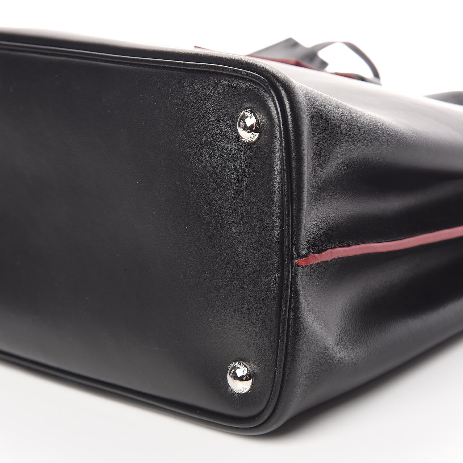 Prada Soft Calfskin Shopping Tote Black Fuoco 10 of 10