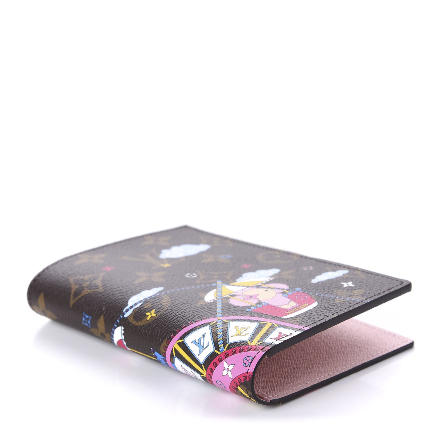 Louis Vuitton Monogram 2020 Christmas Animation Big Wheel Passport Cover Rose Ballerine 4 of 10