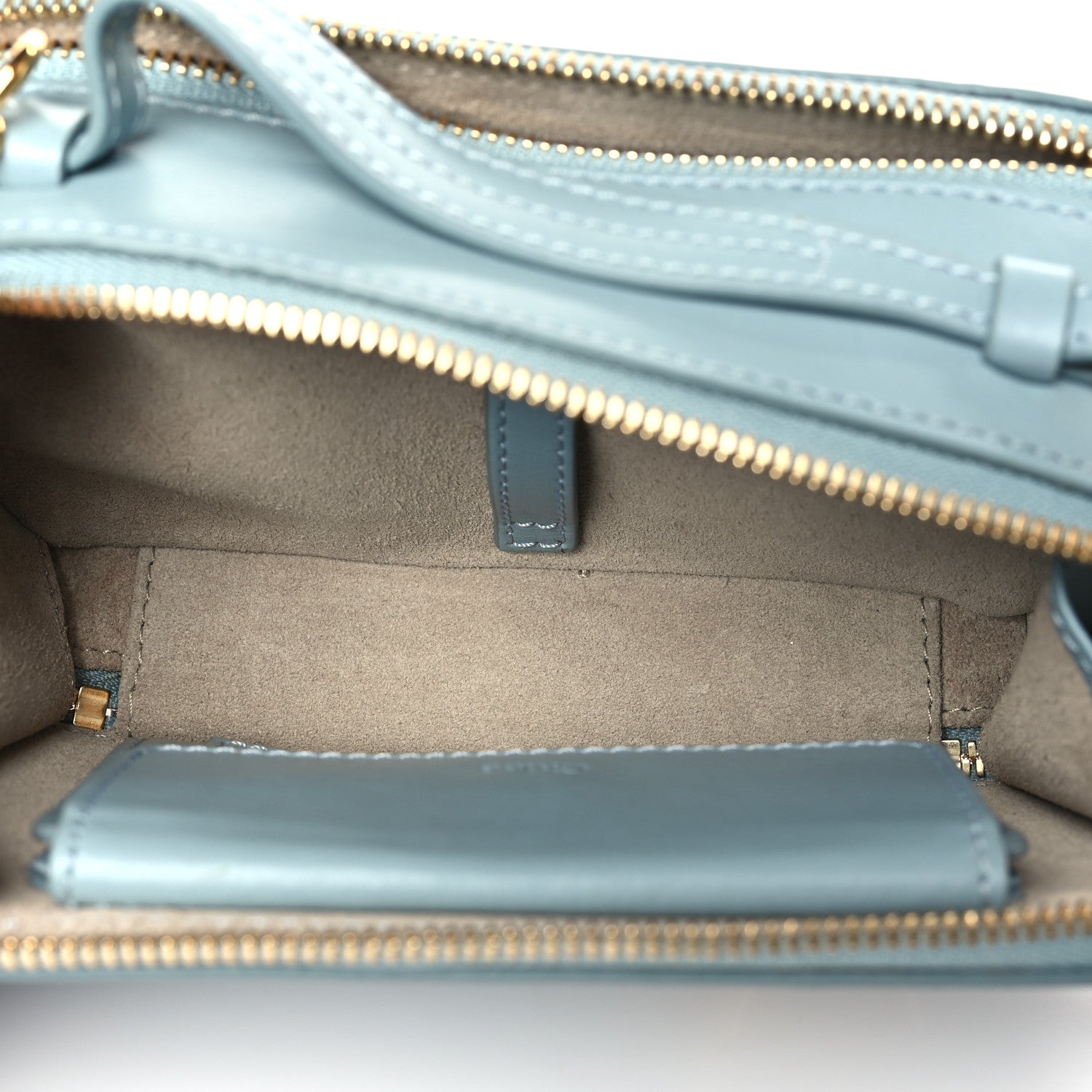 Chloe Shiny Calfskin Mini Vanity C Bag Faded Blue 6 of 9