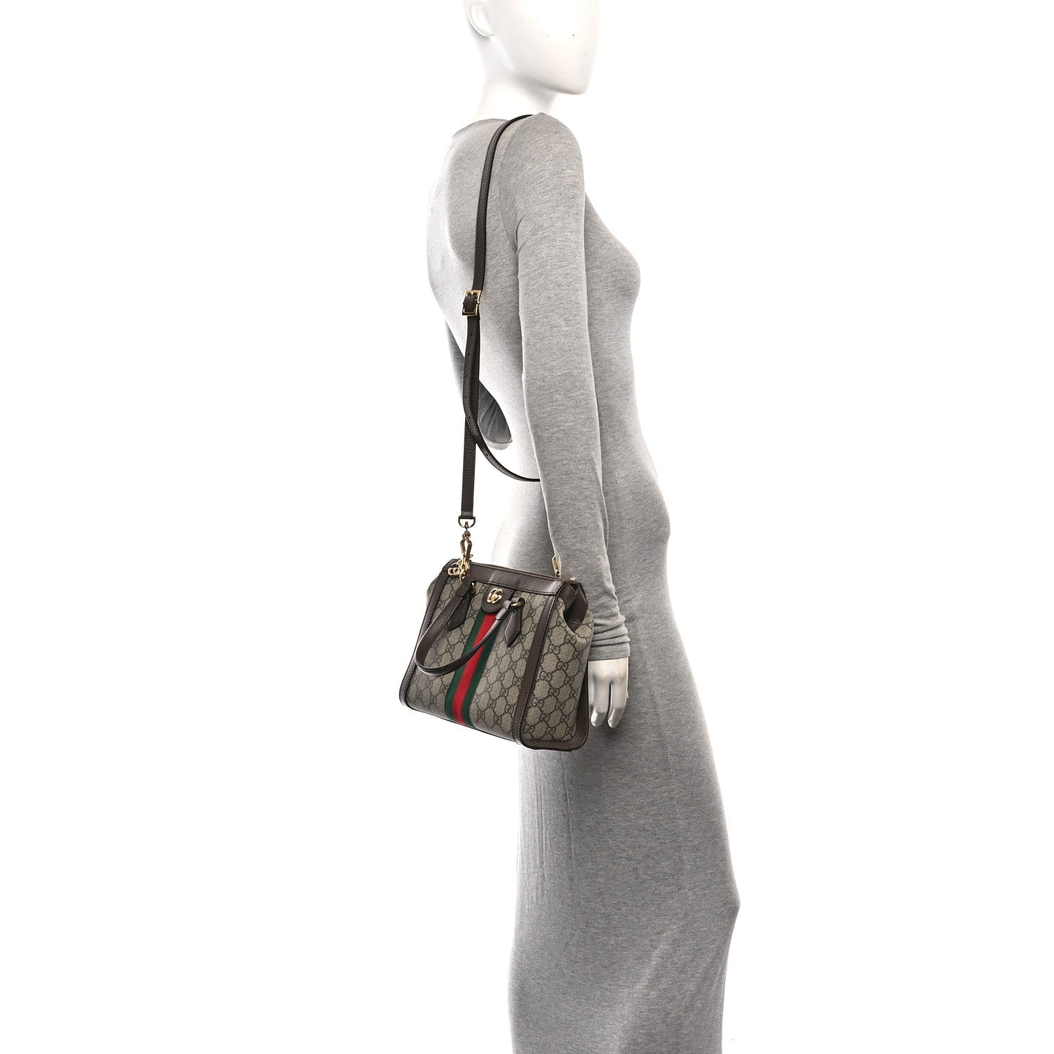 Gucci GG Supreme Monogram Small Ophidia Tote Bag Brown 2 of 10