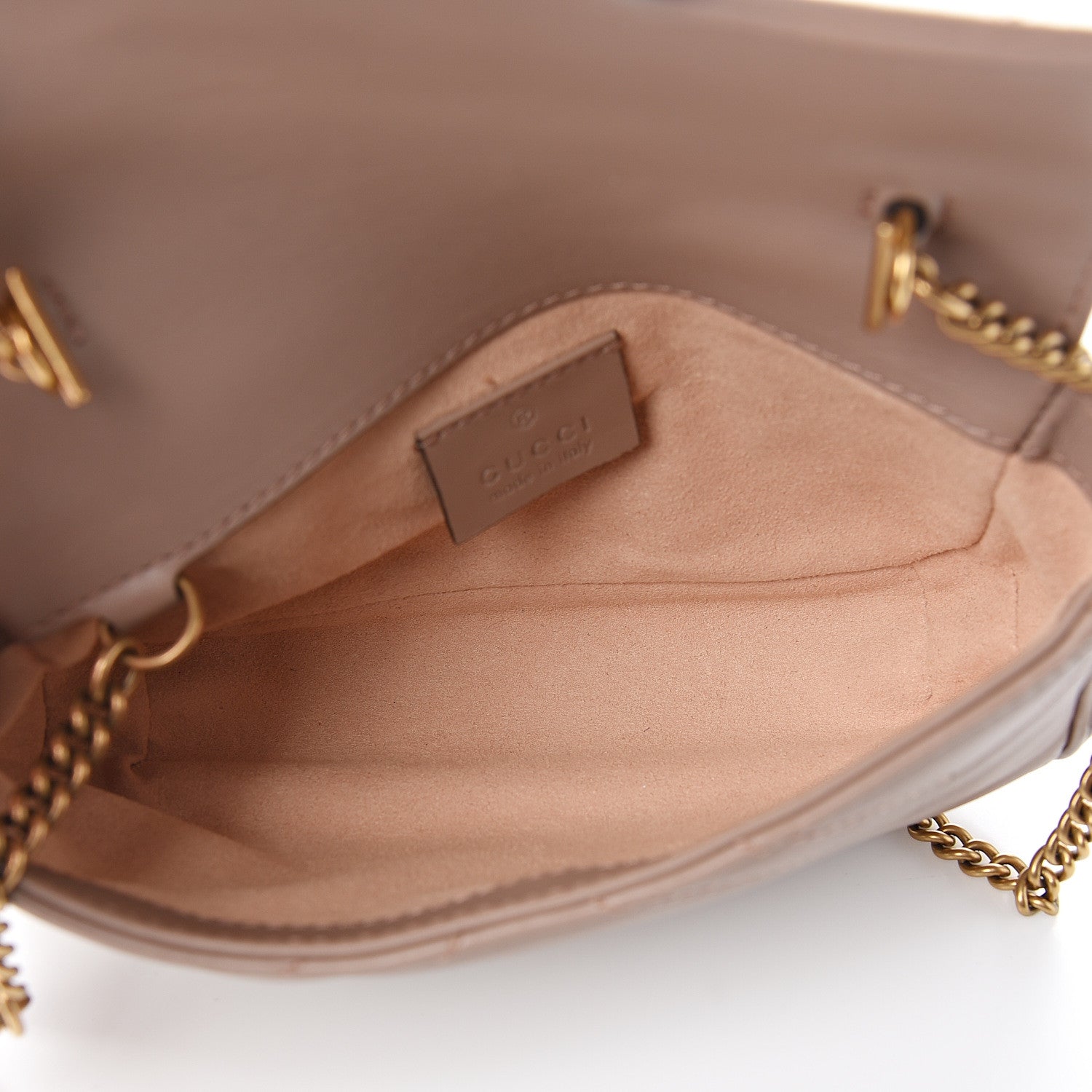 Gucci Calfskin Matelasse Super Mini GG Marmont Shoulder Bag Porcelain Rose 4 of 9