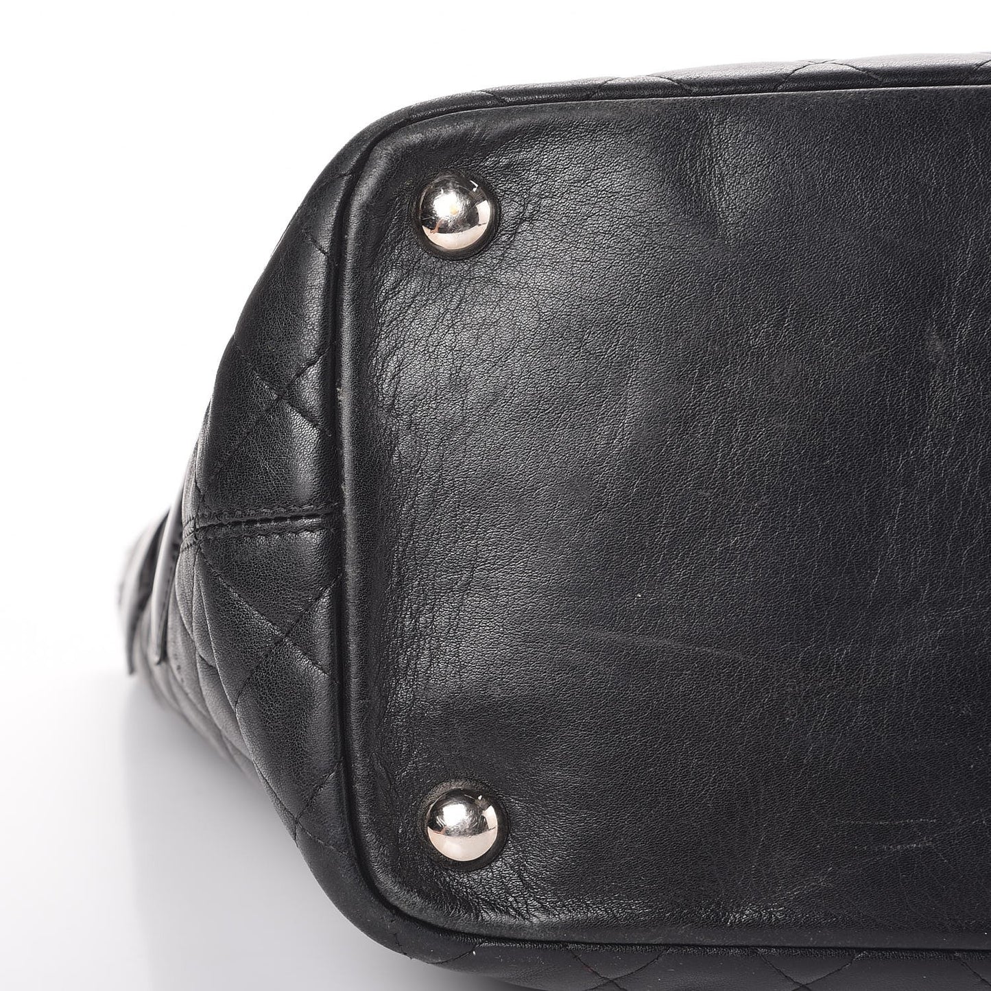 Calfskin Quilted Large Cambon Tote Black