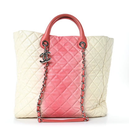 Chanel Caviar Ombre Large Shopping Tote White Rose 1 of 21
