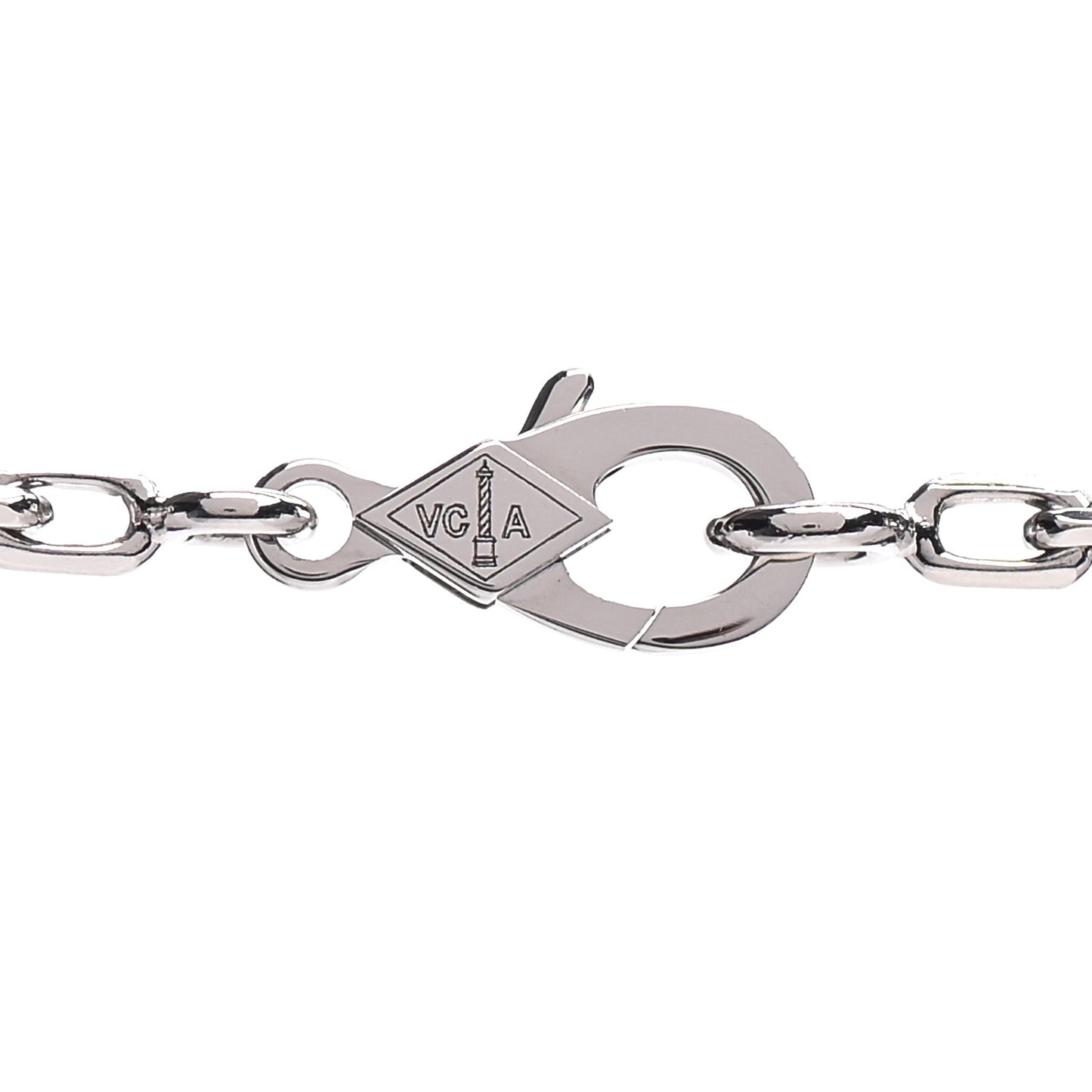 18K White Gold Black Onyx 20 Motifs Vintage Alhambra Necklace