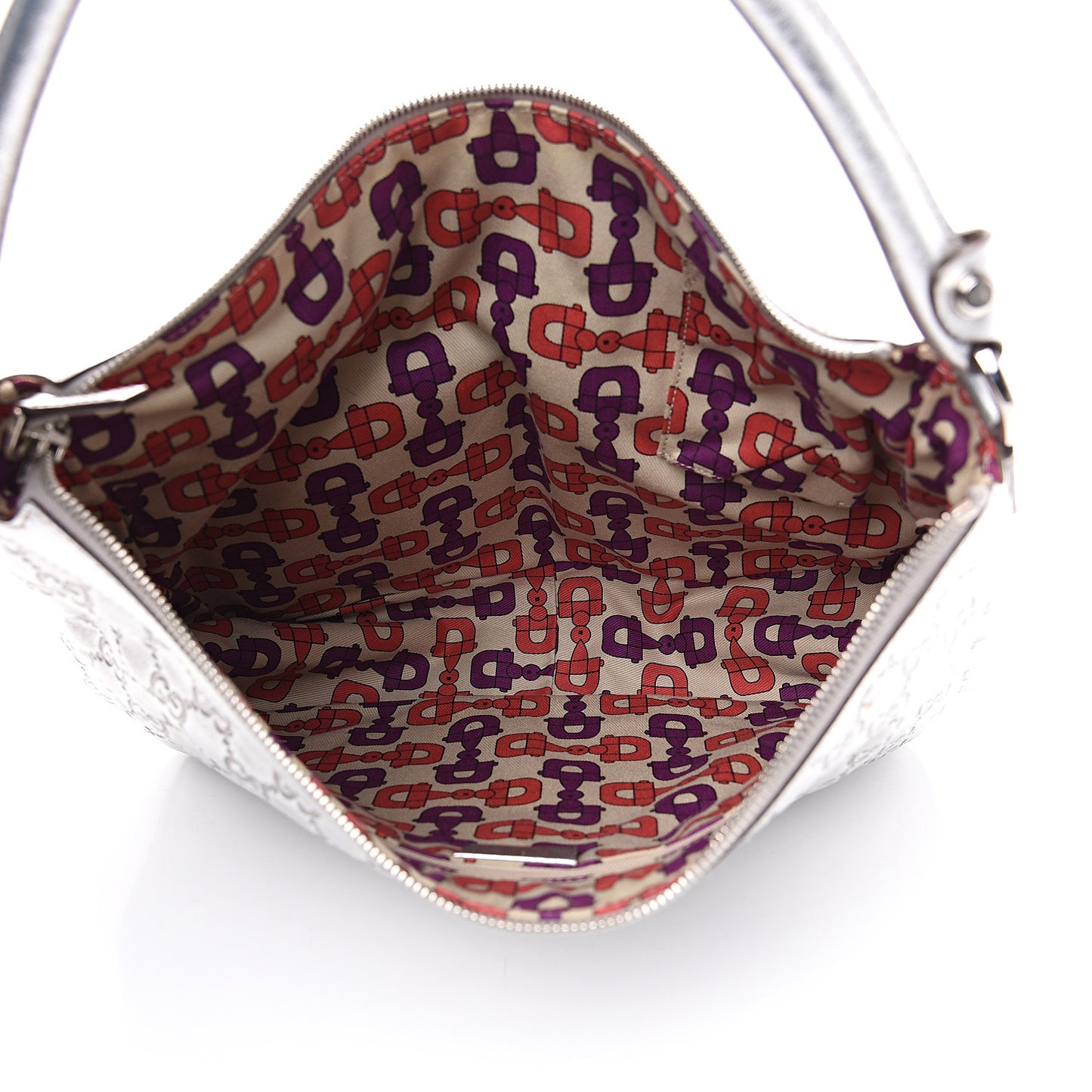 Metallic Guccissima Pocket Hobo Silver