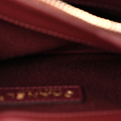 Chanel Iridescent Sheepskin Quilted Enamel Top Handle Bag Burgundy 8 of 16