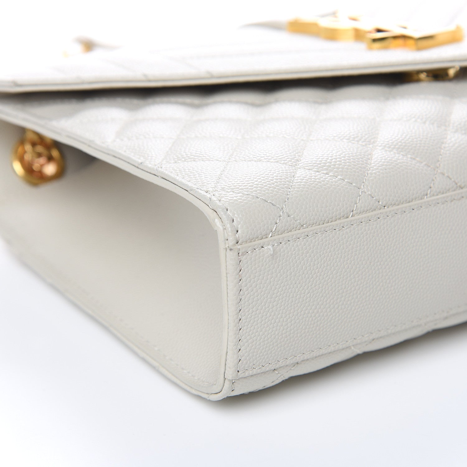 Saint Laurent Grain De Poudre Textured Mixed Matelasse Medium Triquilt Monogram Satchel Porcellana 8 of 14