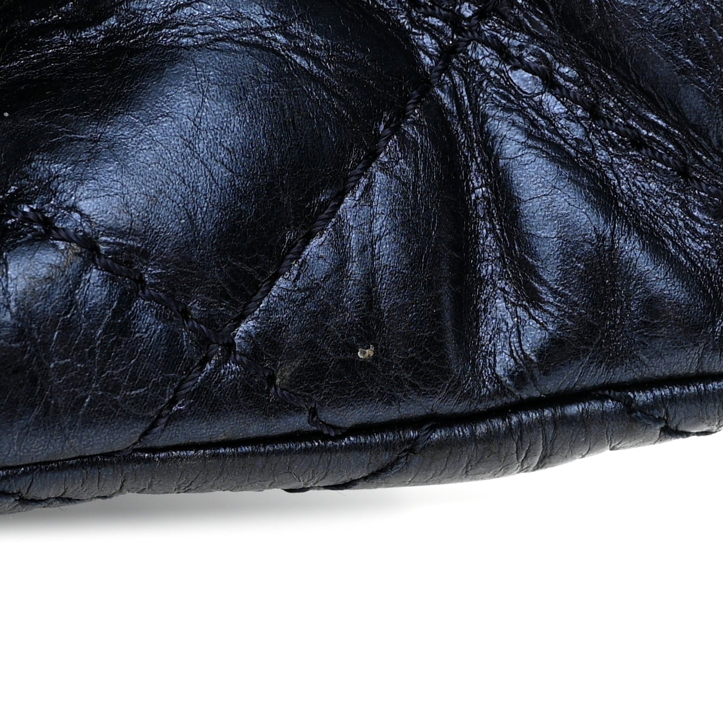 Metallic Aged Calfskin Quilted 2.55 Reissue 228 Flap Blue