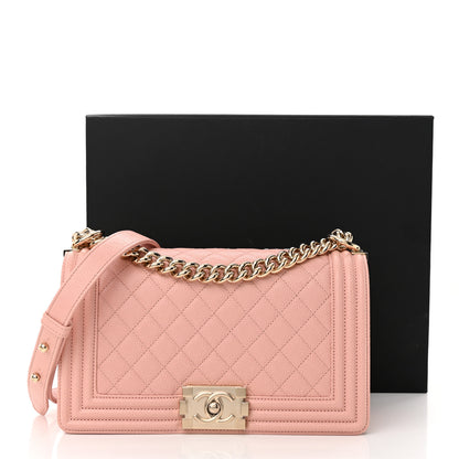 Chanel Caviar Quilted Medium Boy Flap Light Pink 11 of 11