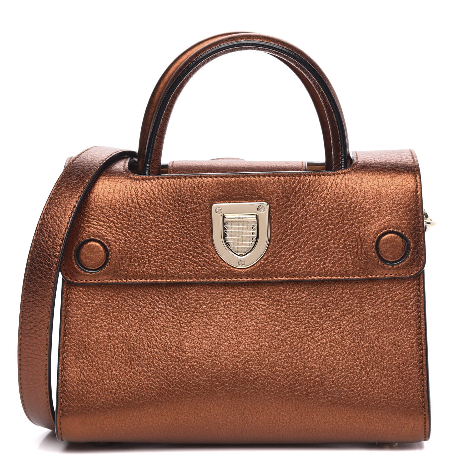 Christian Dior Metallic Grained Calfskin Mini Diorever Flap Orange 1 of 12