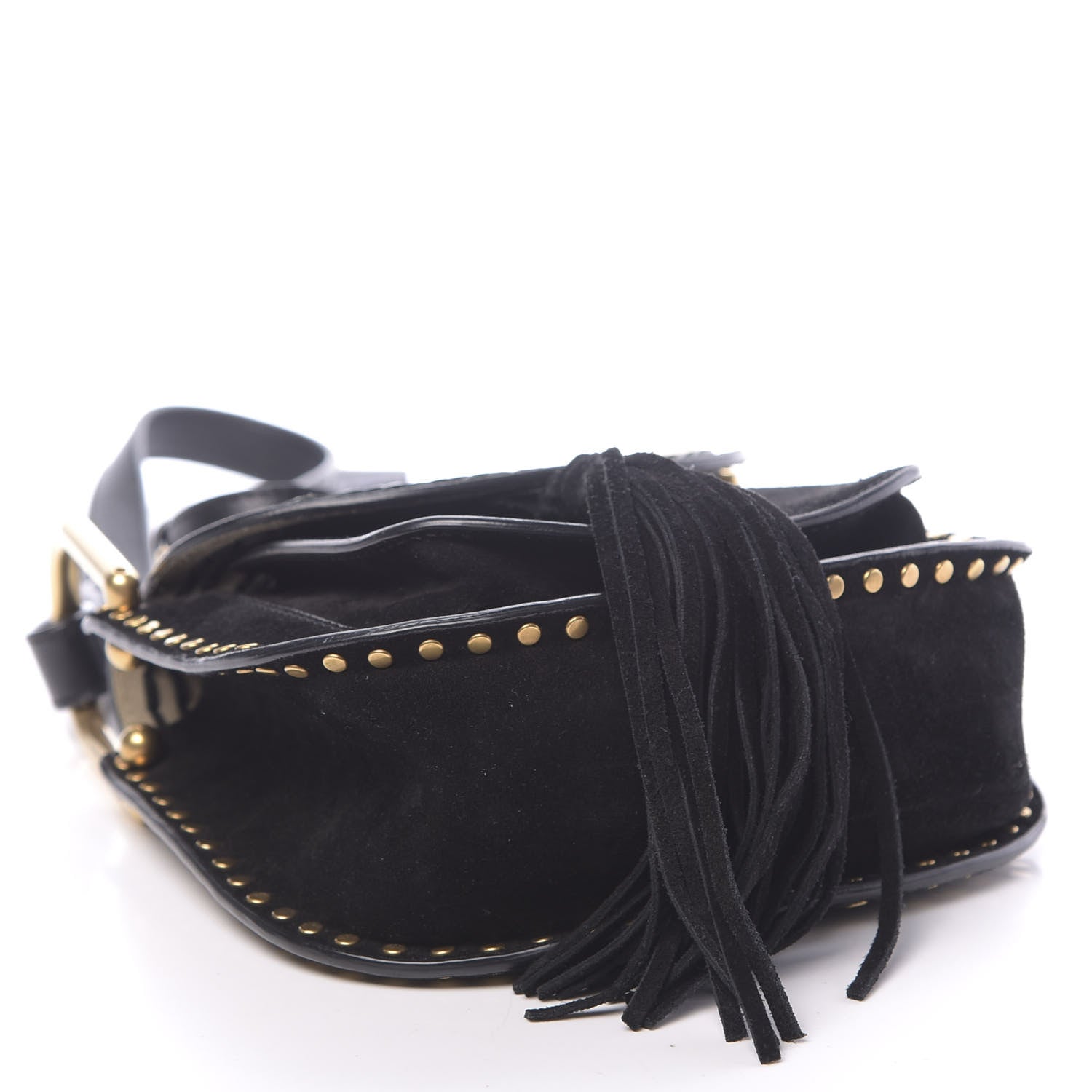 Chloe Suede Calfskin Braided Mini Hudson Shoulder Bag Black 4 of 10