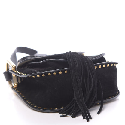 Chloe Suede Calfskin Braided Mini Hudson Shoulder Bag Black 4 of 10