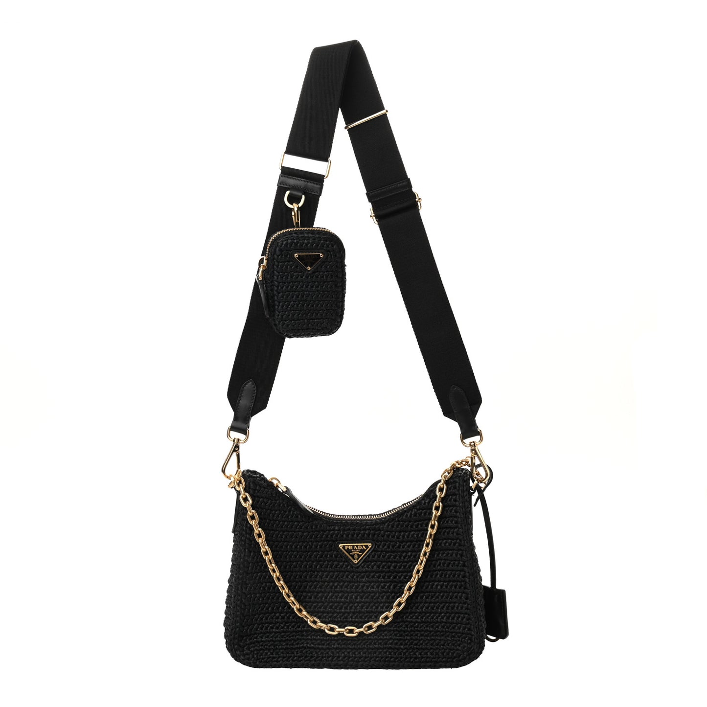 Yarn Raffia Effect Crochet Re-Edition 2005 Shoulder Bag Black