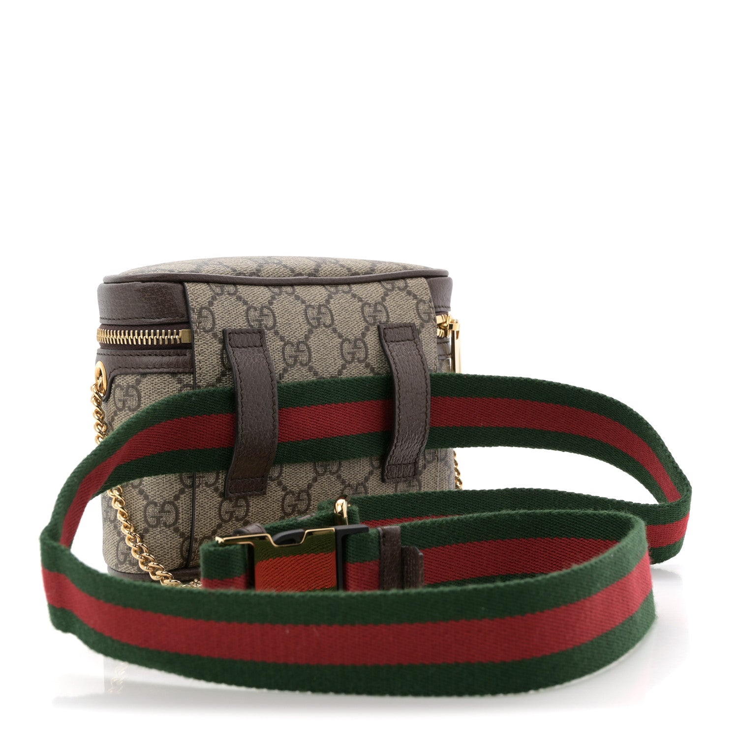 Gucci GG Supreme Monogram Textured Dollar Calfskin Web Ophidia Belt Bag 110 44 Beige Ebony New Acero 3 of 10