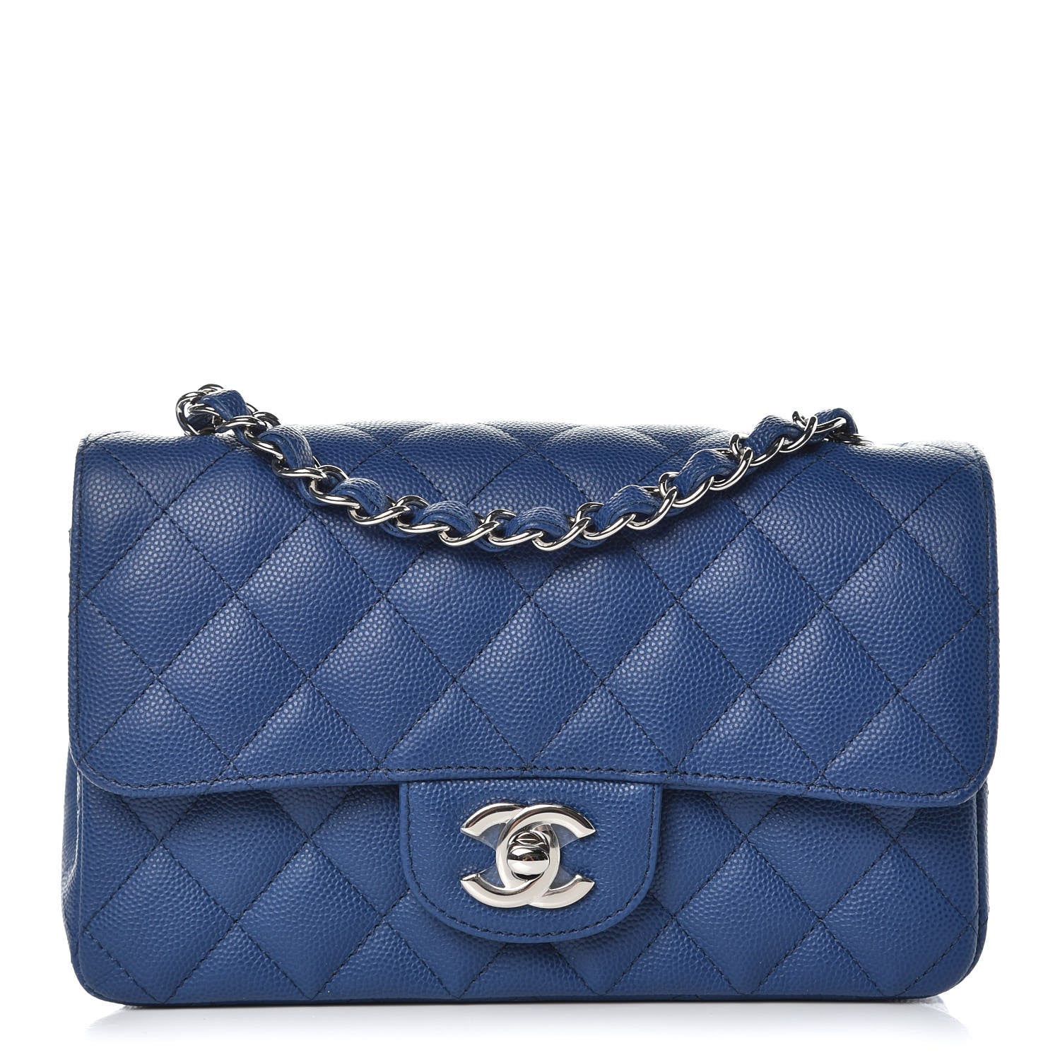 Chanel Caviar Quilted Mini Rectangular Flap Dark Blue 1 of 10