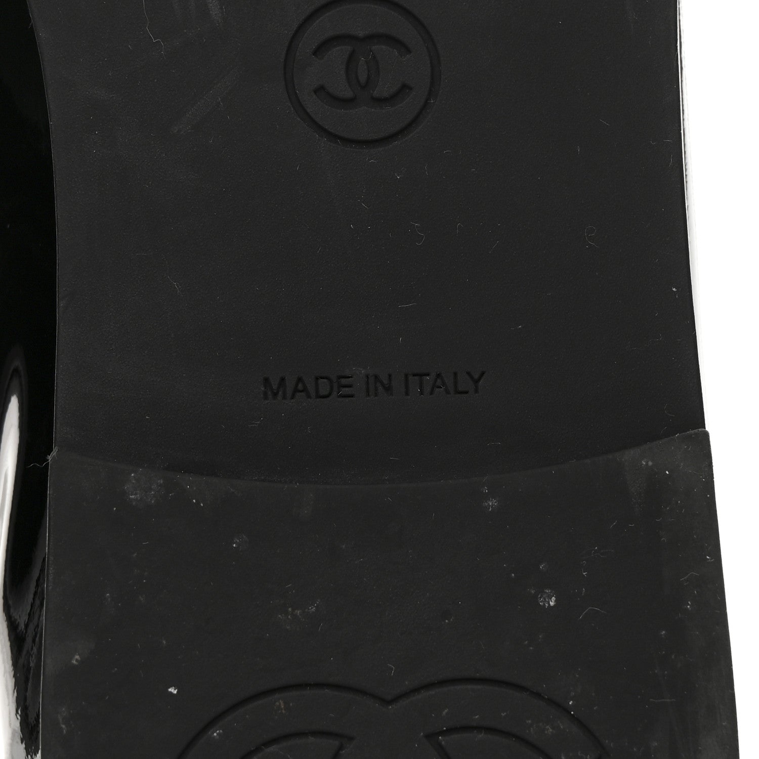 Chanel Patent CC Mocassin Loafers 38 Black 7 of 9