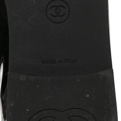 Chanel Patent CC Mocassin Loafers 38 Black 7 of 9