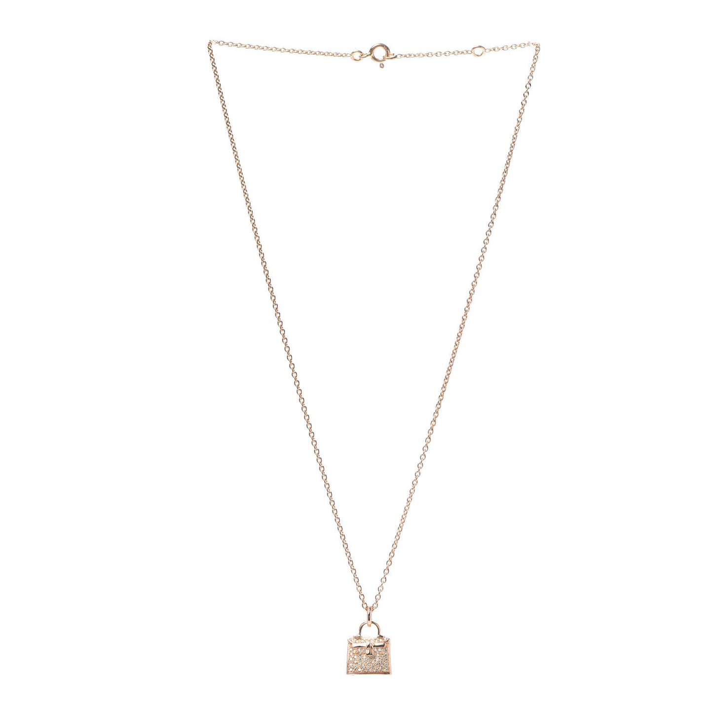 18K Rose Gold Diamond Kelly Amulette Pendant Necklace