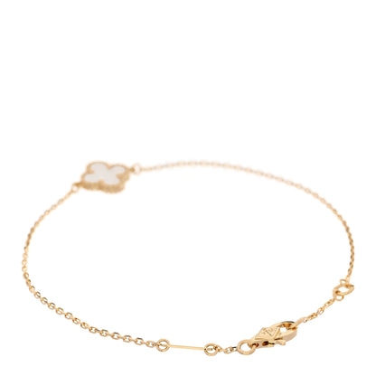 Van Cleef & Arpels 18K Yellow Gold Mother of Pearl Sweet Alhambra Bracelet 2 of 5