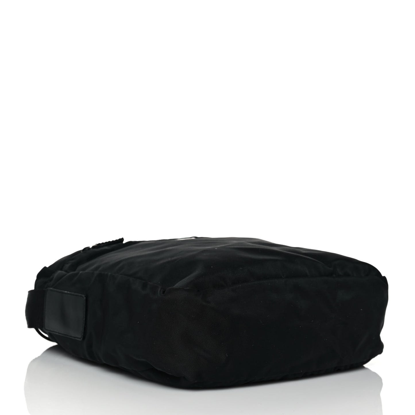 Nylon Flat Messenger Bag Black
