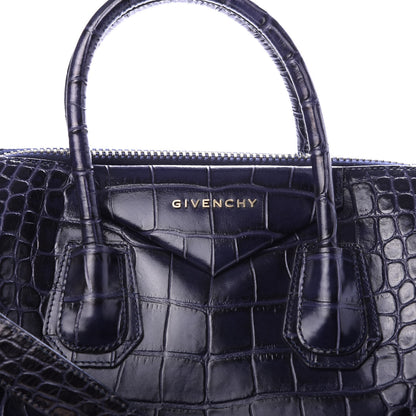 Givenchy Calfskin Crocodile Embossed Medium Antigona Dark Blue 9 of 9