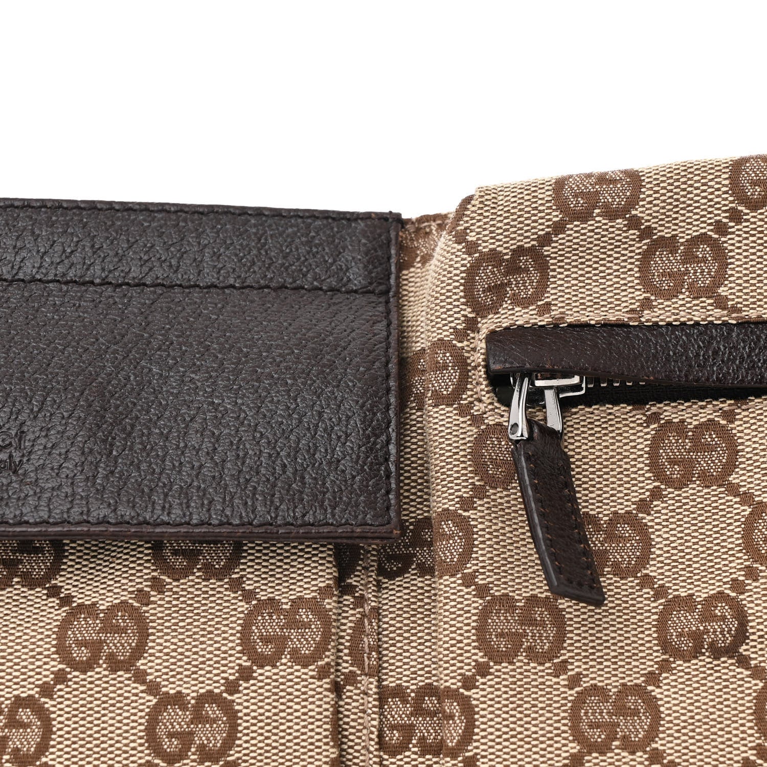 Gucci GG Monogram Double Pocket Belt Bag Dark Brown 8 of 10