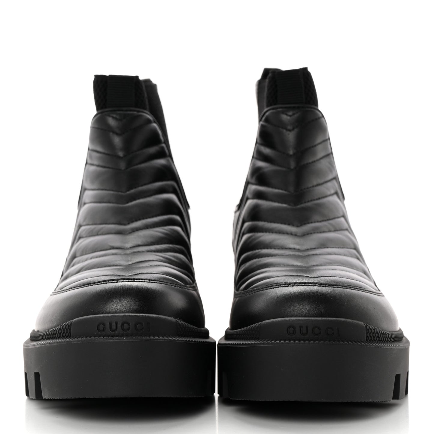Calfskin Nappa Matelasse Frances Chelsea Boots 38.5 Black