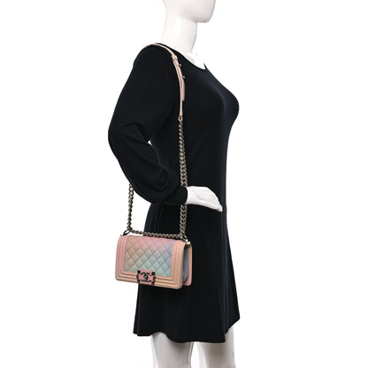 Chanel Caviar Quilted Small Rainbow Boy Flap Pink Multicolor 2 of 10