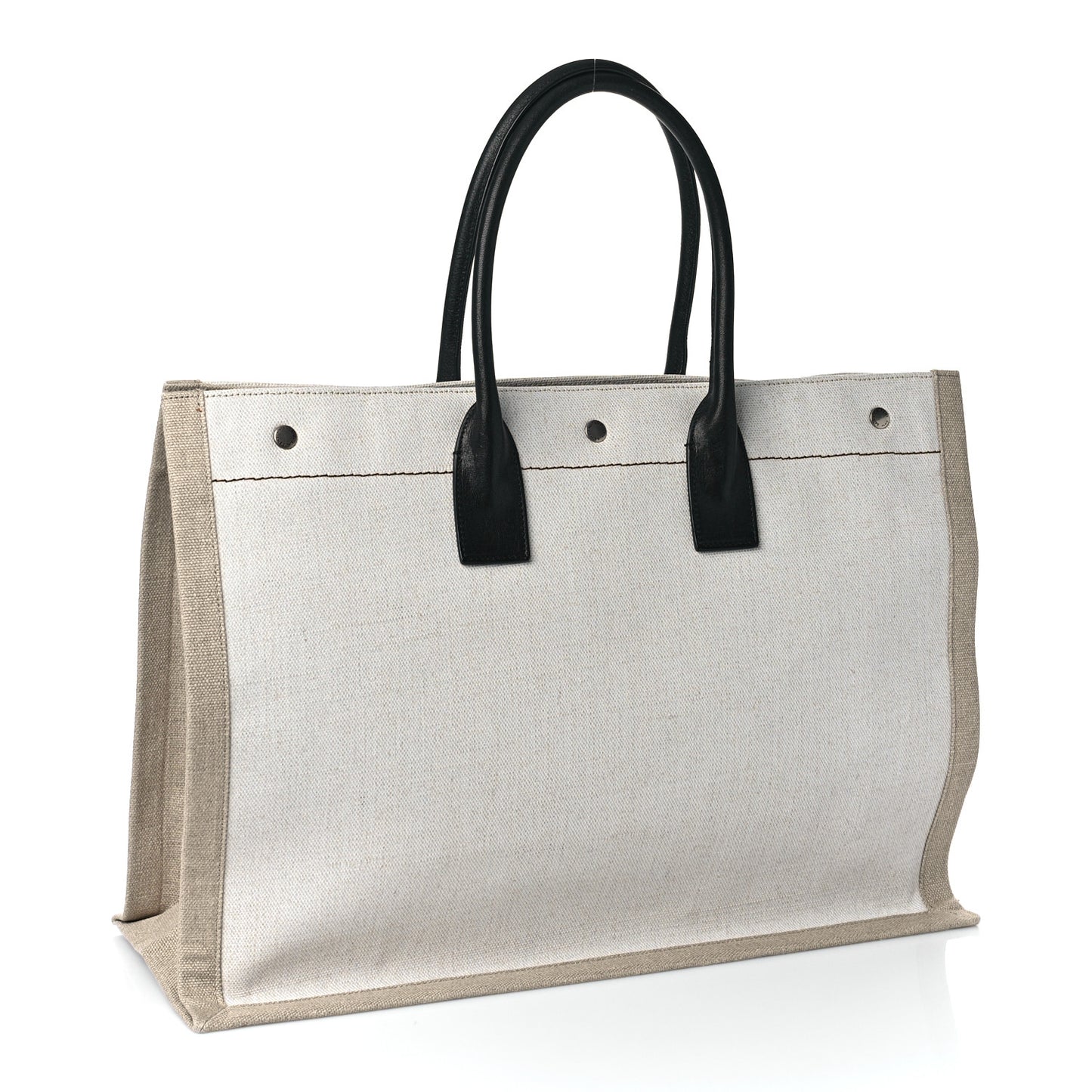 Linen Calfskin Rive Gauche Tote Optic White