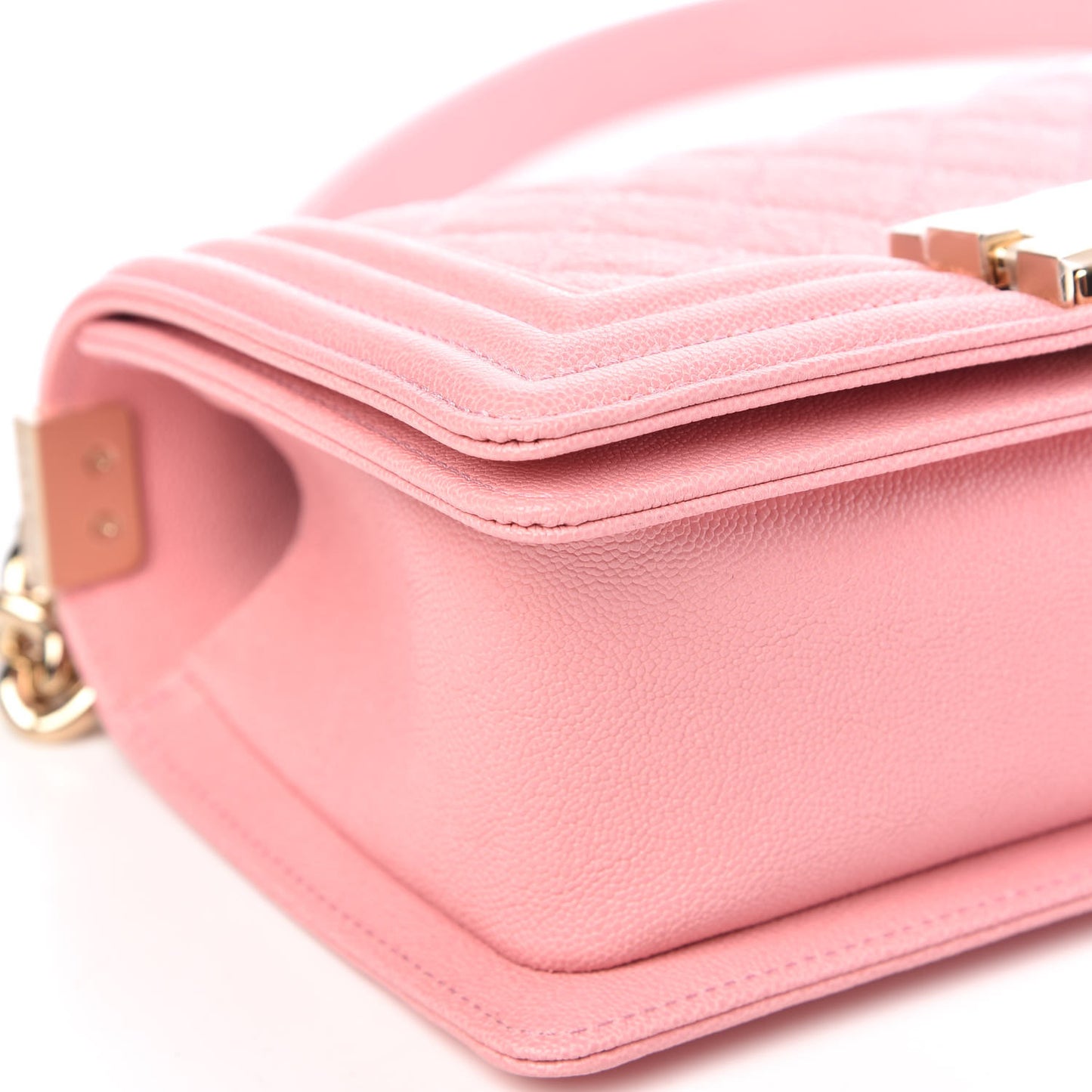 Caviar Quilted Small Boy Flap Pink