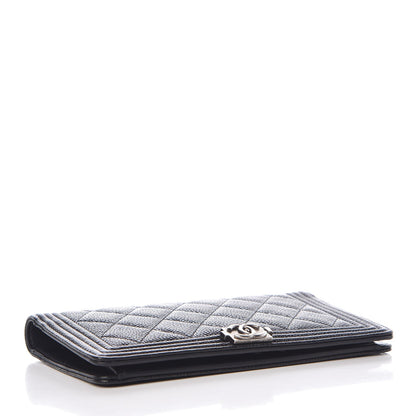Chanel Caviar Quilted Boy Yen Wallet Black 4 of 9