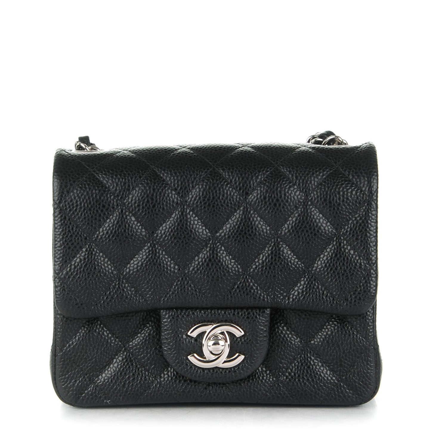 Caviar Quilted Mini Square Flap Black