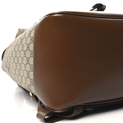 Gucci GG Supreme Monogram Azalea Calfskin Medium Retro Interlocking G Buckle Backpack Beige Ebony Brown Sugar 9 of 10