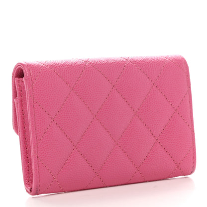 Chanel Caviar Quilted Flap Card Holder Pink 3 of 8