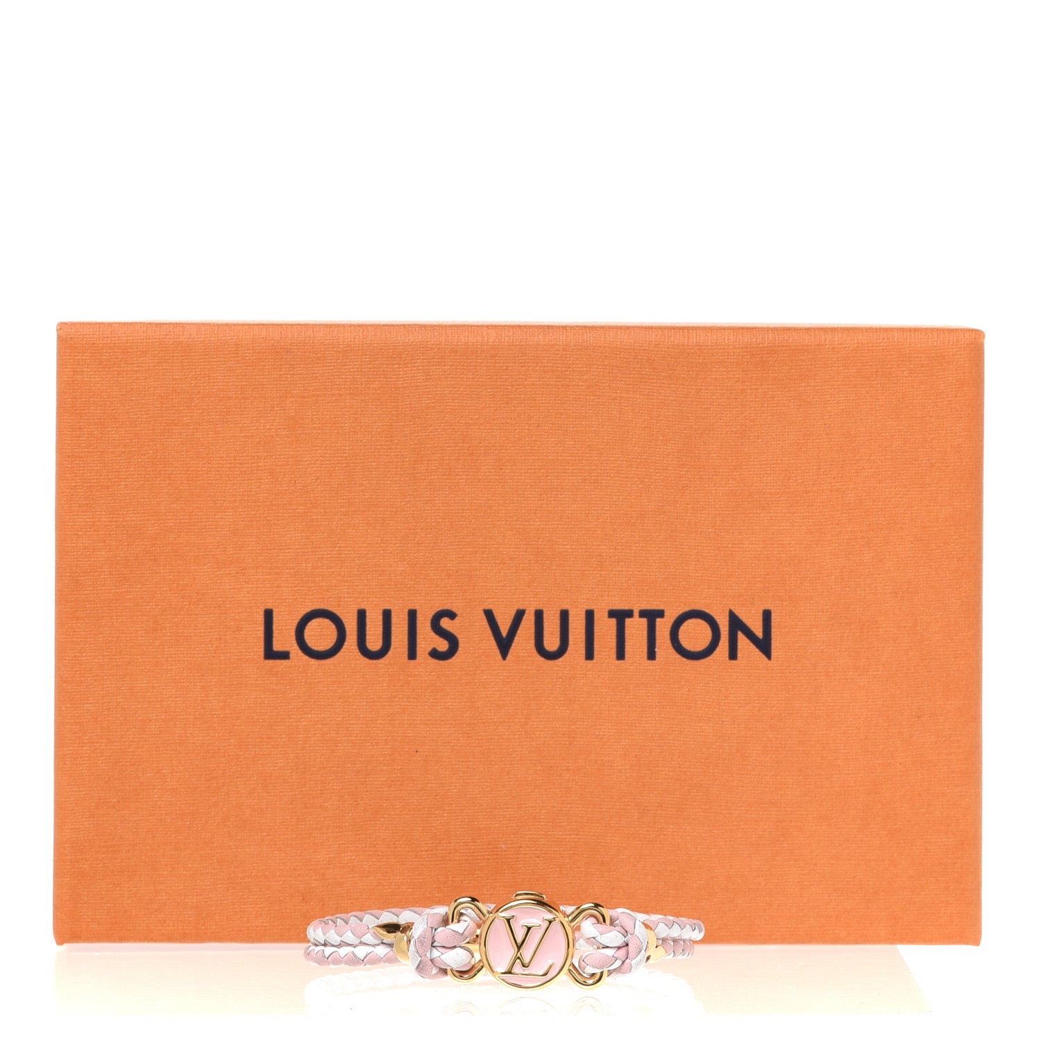 Louis Vuitton Calfskin Braided Clic It Fun and Sun Bracelet 17 Rose White 4 of 4