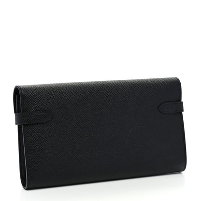 Hermes Epsom Kelly Longue Wallet Black 3 of 7