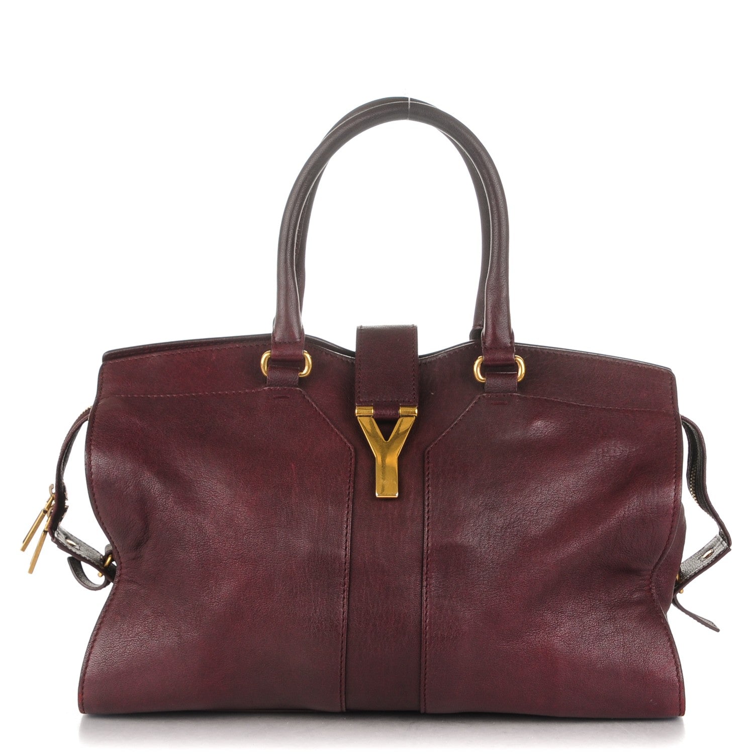 Saint Laurent Sheepskin Medium Cabas ChYc Plum 1 of 7