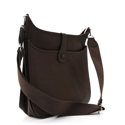 Hermes Taurillon Clemence Evelyne III GM Chocolate 3 of 11