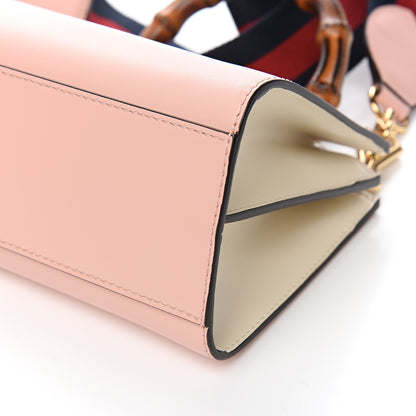 Gucci Nappa Bamboo Web Mini Nymphaea Top Handle Bag Perfect Pink Mystic White 10 of 11