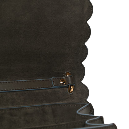 Fendi Vitello Liberty Scalloped Studded Kan I Shoulder Bag Carbone 9 of 10