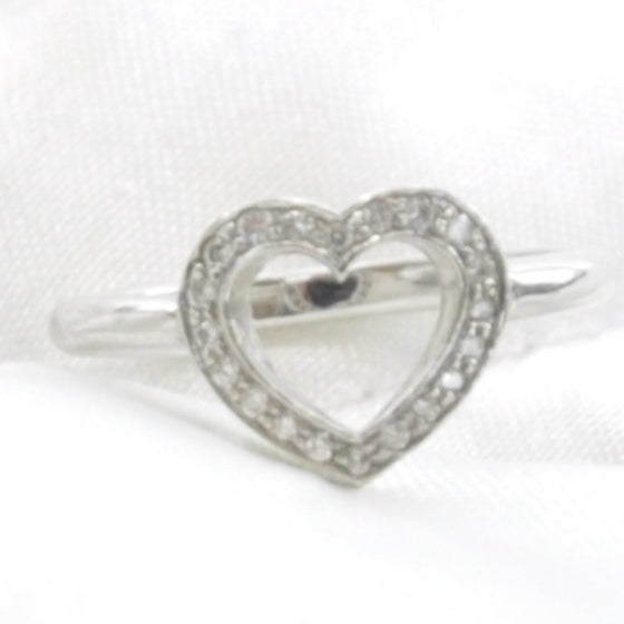 Tiffany Platinum Diamond Heart Ring 3.25 3 of 6
