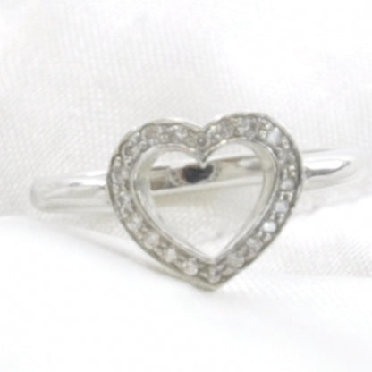 Tiffany Platinum Diamond Heart Ring 3.25 3 of 6