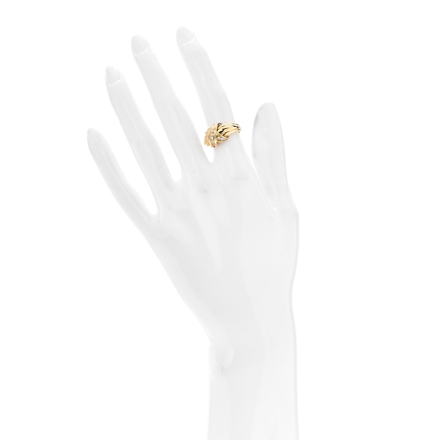 18K Yellow Gold Diamond Signature X Ring 49 4.75