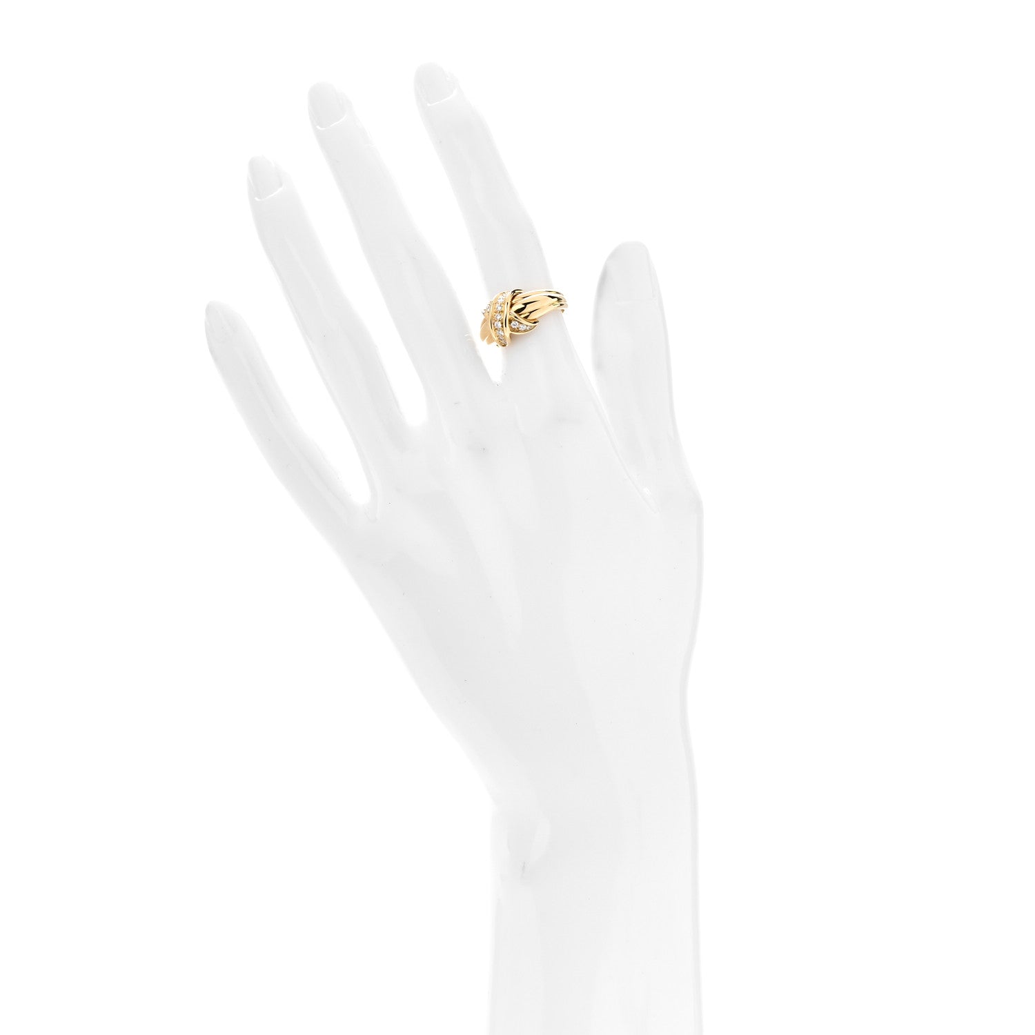 Tiffany 18K Yellow Gold Diamond Signature X Ring 49 4.75 2 of 5
