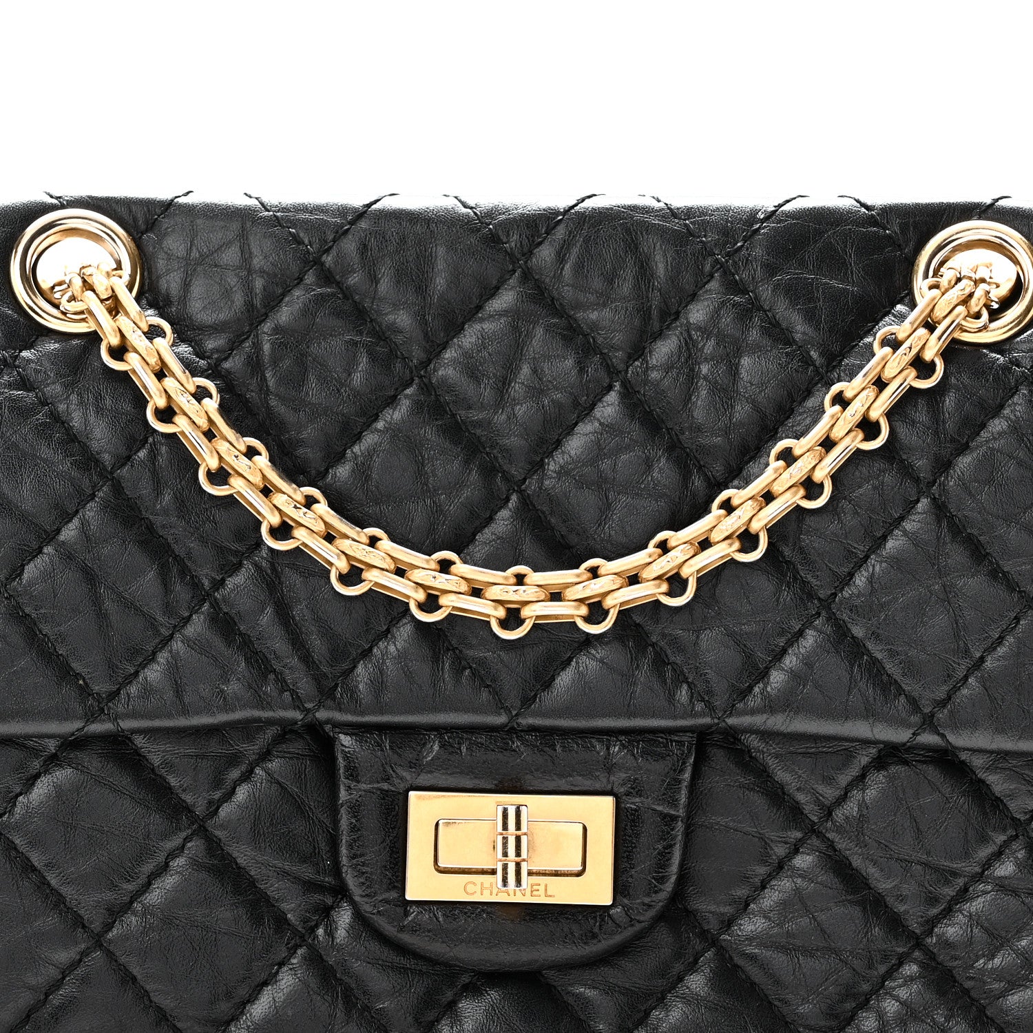 Chanel Aged Calfskin Quilted 2.55 Reissue Mini Flap Black 8 of 10