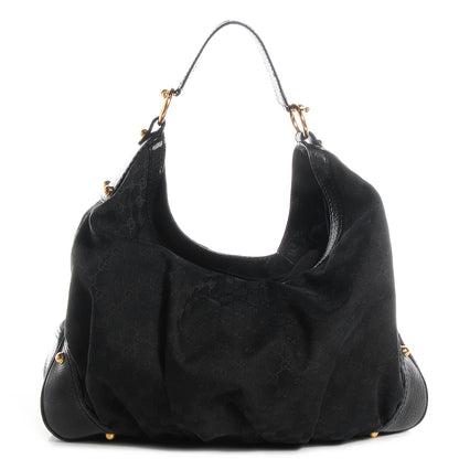 Gucci Monogram Large Jockey Hobo Black 1 of 7