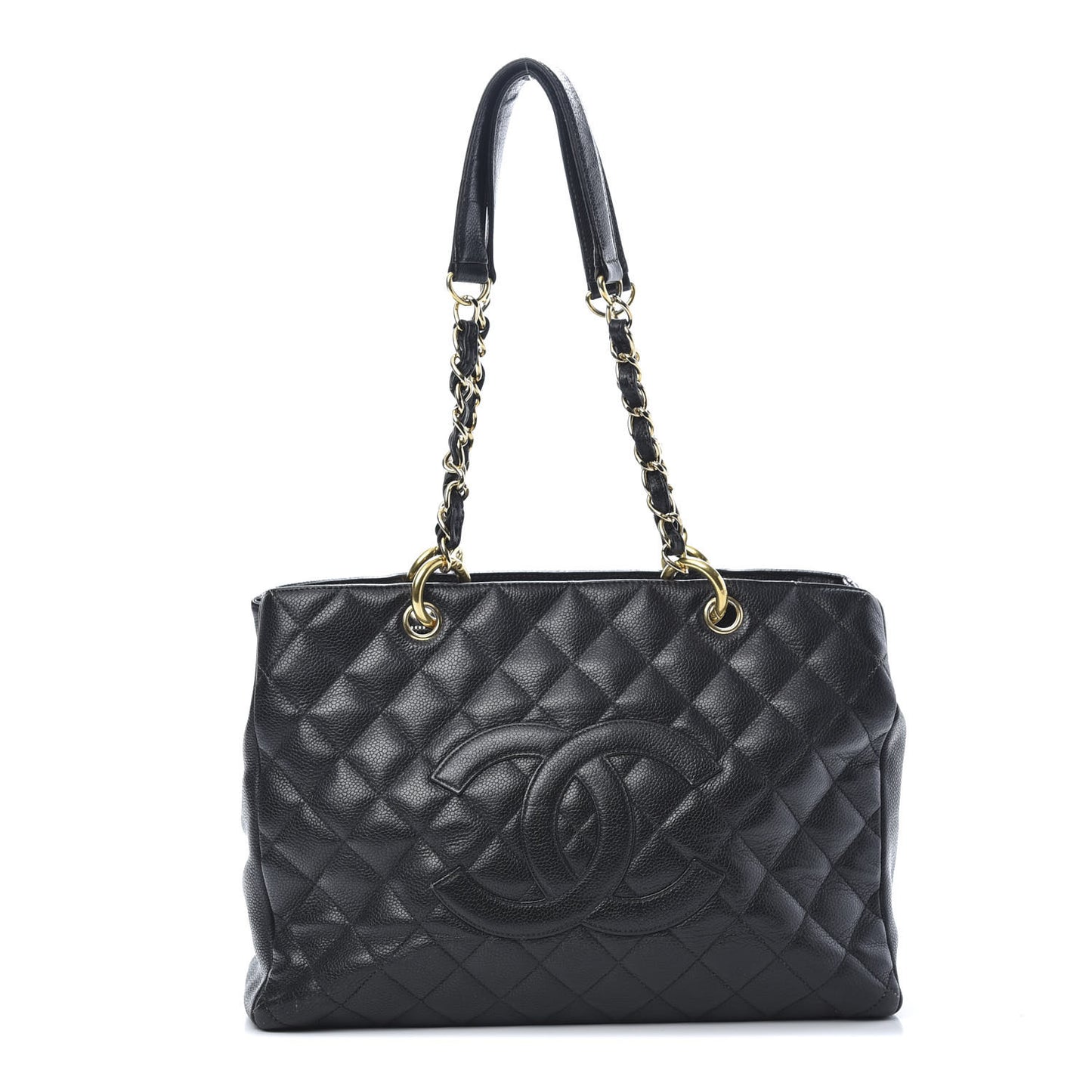 Caviar Quilted Grand Shopping Tote GST Black